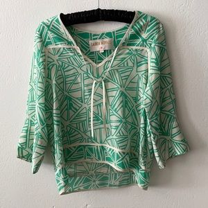 Lauren Moffatt Geometric Blouse XS